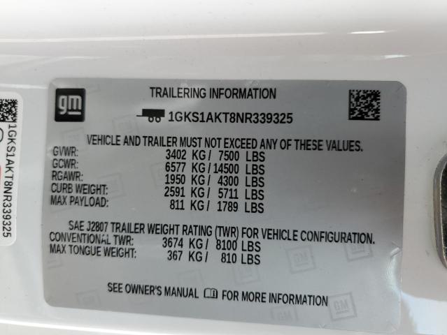 Photo 12 VIN: 1GKS1AKT8NR339325 - GMC YUKON SLE 