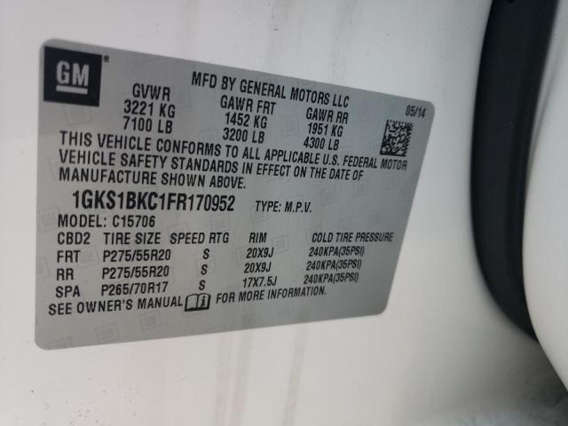 Photo 9 VIN: 1GKS1BKC1FR170952 - GMC YUKON SLT 