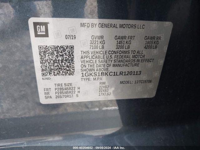 Photo 8 VIN: 1GKS1BKC1LR120113 - GMC YUKON 