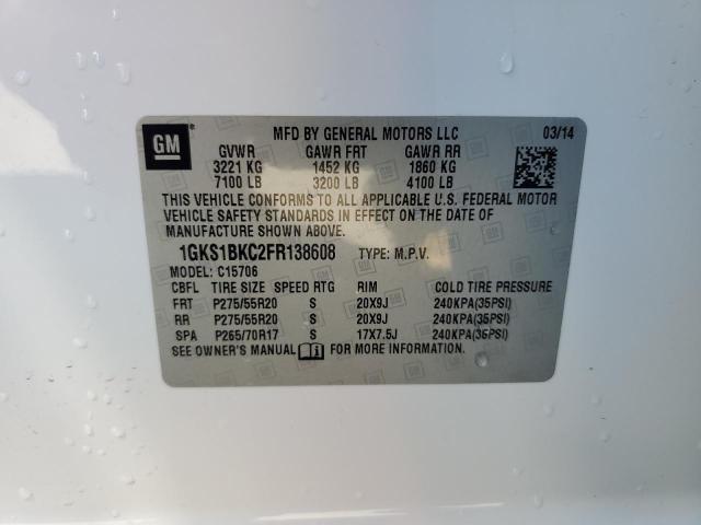 Photo 13 VIN: 1GKS1BKC2FR138608 - GMC YUKON SLT 