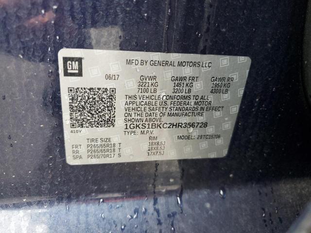 Photo 13 VIN: 1GKS1BKC2HR356728 - GMC YUKON SLT 