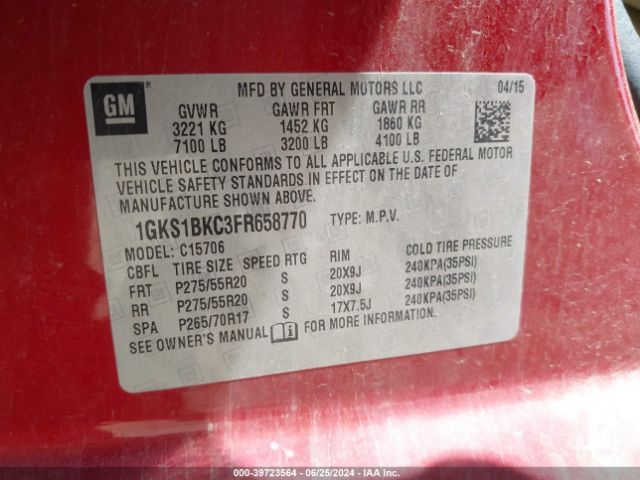 Photo 8 VIN: 1GKS1BKC3FR658770 - GMC YUKON 