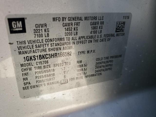 Photo 12 VIN: 1GKS1BKC3HR166582 - GMC YUKON SLT 