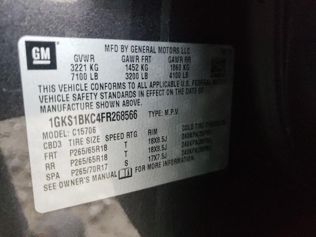 Photo 9 VIN: 1GKS1BKC4FR268566 - GMC YUKON SLT 