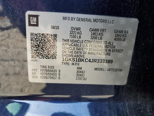 Photo 9 VIN: 1GKS1BKC4JR333389 - GMC YUKON SLT 