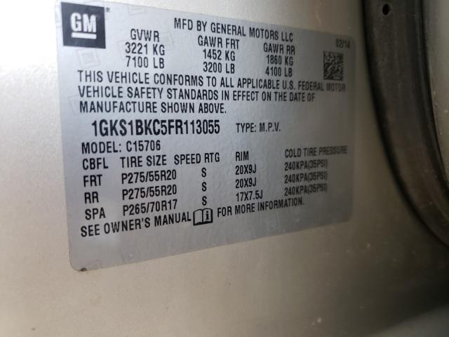 Photo 9 VIN: 1GKS1BKC5FR113055 - GMC YUKON 