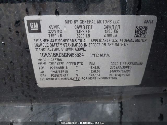 Photo 8 VIN: 1GKS1BKC5GR453534 - GMC YUKON 