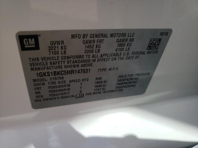 Photo 9 VIN: 1GKS1BKC5HR147631 - GMC YUKON SLT 