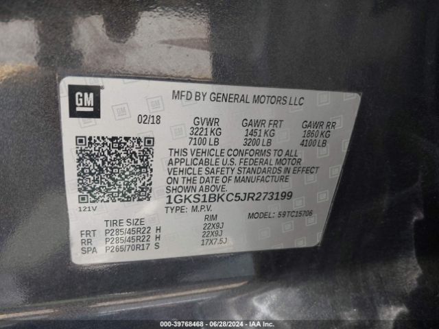 Photo 8 VIN: 1GKS1BKC5JR273199 - GMC YUKON 