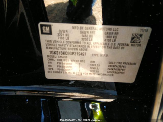 Photo 8 VIN: 1GKS1BKC6GR219497 - GMC YUKON 