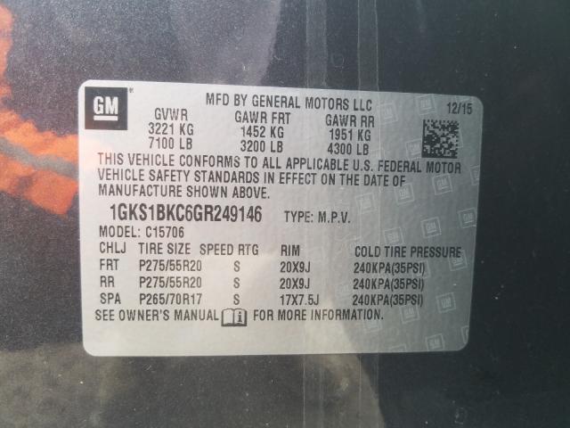 Photo 9 VIN: 1GKS1BKC6GR249146 - GMC YUKON SLT 