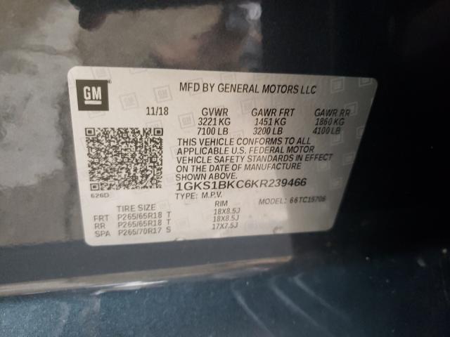 Photo 9 VIN: 1GKS1BKC6KR239466 - GMC YUKON SLT 