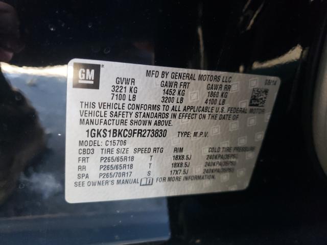 Photo 9 VIN: 1GKS1BKC9FR273830 - GMC YUKON SLT 