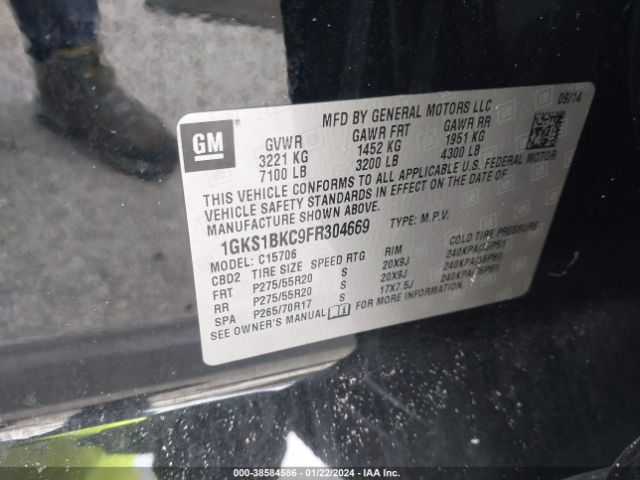 Photo 8 VIN: 1GKS1BKC9FR304669 - GMC YUKON 