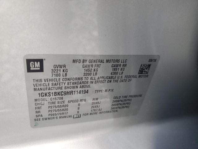 Photo 12 VIN: 1GKS1BKC9HR114194 - GMC YUKON SLT 