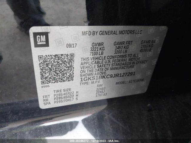 Photo 8 VIN: 1GKS1BKC9JR127291 - GMC YUKON 