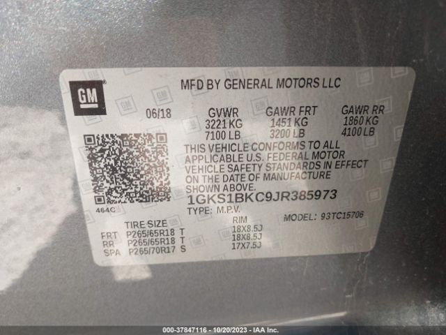 Photo 8 VIN: 1GKS1BKC9JR385973 - GMC YUKON 