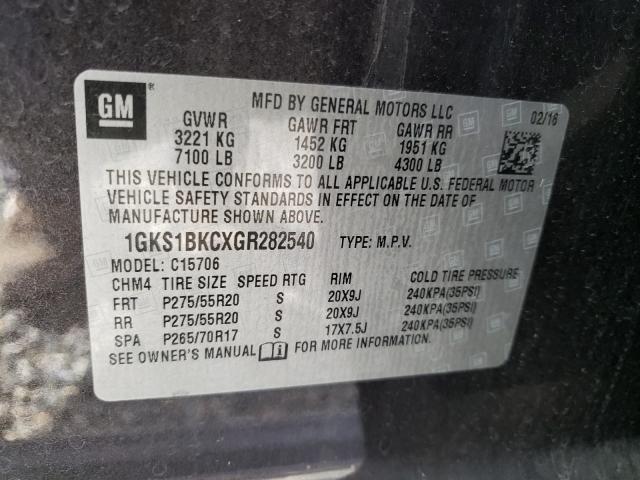 Photo 9 VIN: 1GKS1BKCXGR282540 - GMC YUKON SLT 