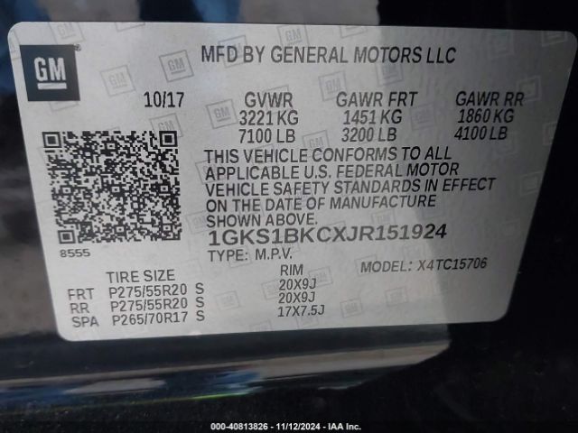 Photo 8 VIN: 1GKS1BKCXJR151924 - GMC YUKON 