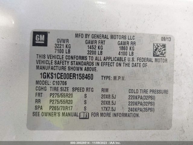 Photo 8 VIN: 1GKS1CE00ER158460 - GMC YUKON 