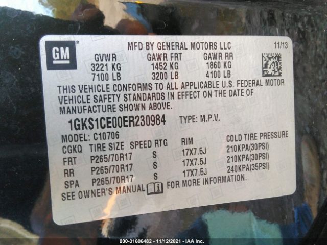 Photo 8 VIN: 1GKS1CE00ER230984 - GMC YUKON 