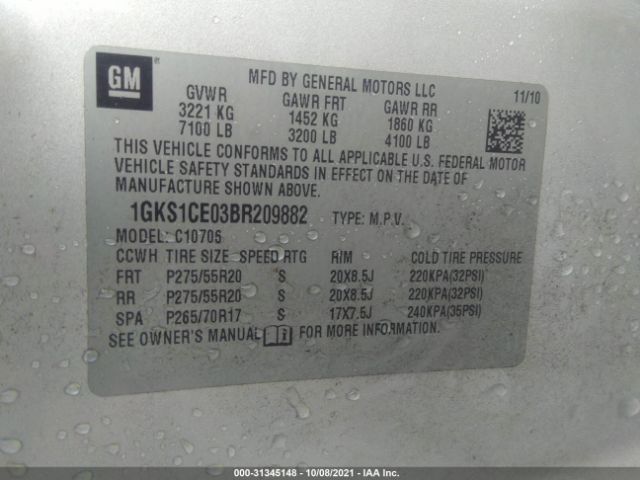 Photo 8 VIN: 1GKS1CE03BR209882 - GMC YUKON 