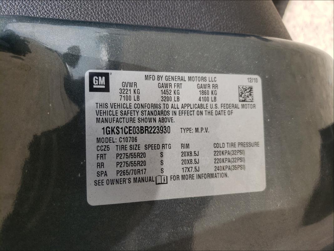 Photo 9 VIN: 1GKS1CE03BR223930 - GMC YUKON SLT 