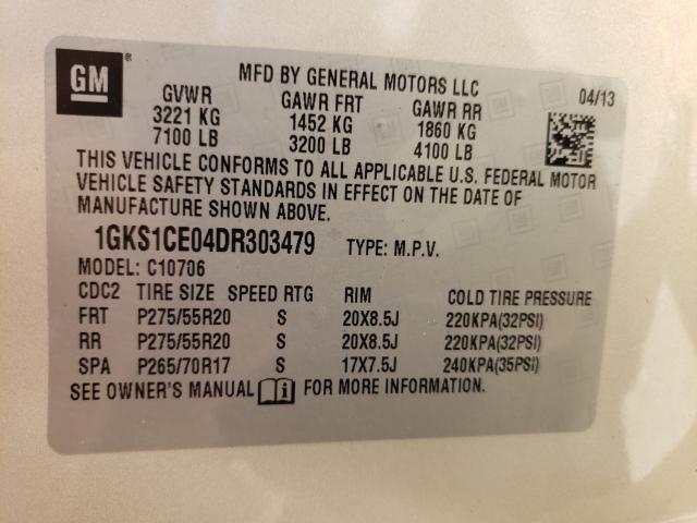 Photo 9 VIN: 1GKS1CE04DR303479 - GMC YUKON SLT 