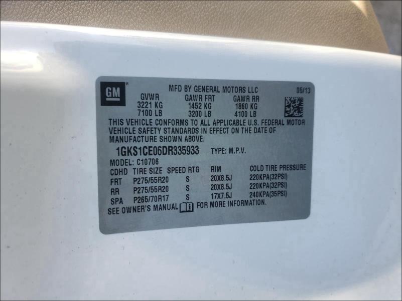 Photo 9 VIN: 1GKS1CE06DR335933 - GMC YUKON SLT 