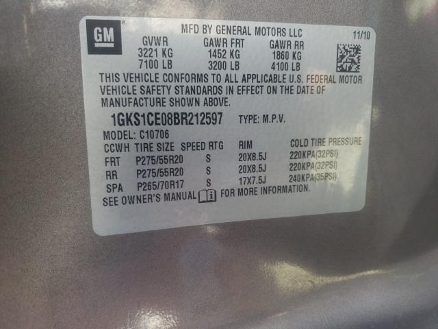 Photo 9 VIN: 1GKS1CE08BR212597 - GMC YUKON SLT 