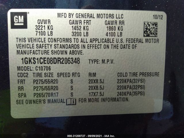 Photo 8 VIN: 1GKS1CE08DR206348 - GMC YUKON 