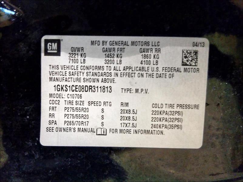 Photo 9 VIN: 1GKS1CE08DR311813 - GMC YUKON SLT 