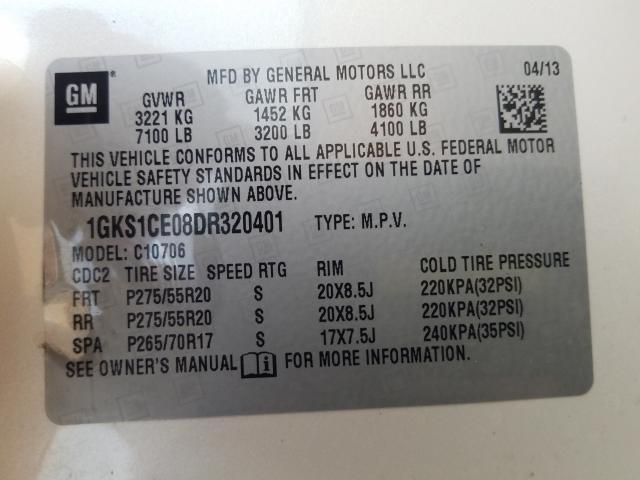 Photo 9 VIN: 1GKS1CE08DR320401 - GMC YUKON SLT 