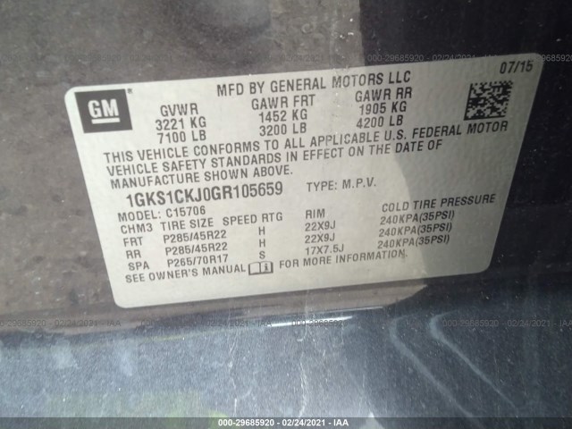 Photo 8 VIN: 1GKS1CKJ0GR105659 - GMC YUKON 