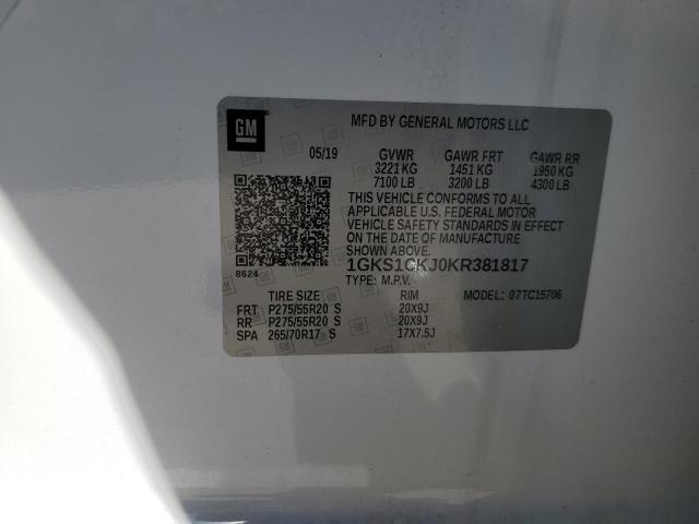 Photo 12 VIN: 1GKS1CKJ0KR381817 - GMC YUKON DENA 