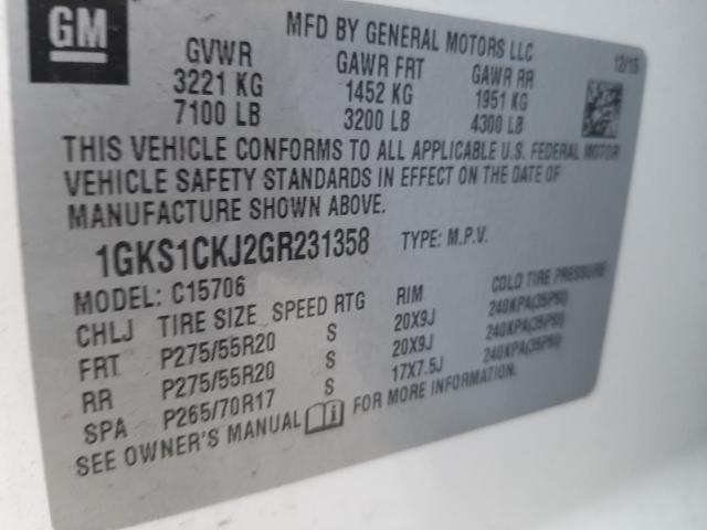 Photo 9 VIN: 1GKS1CKJ2GR231358 - GMC YUKON DENA 