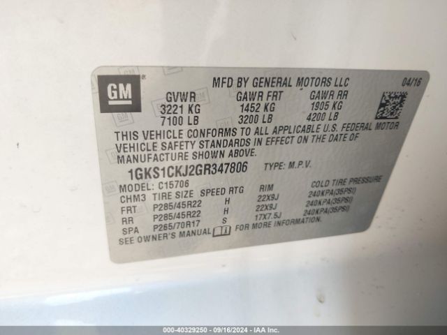 Photo 8 VIN: 1GKS1CKJ2GR347806 - GMC YUKON 