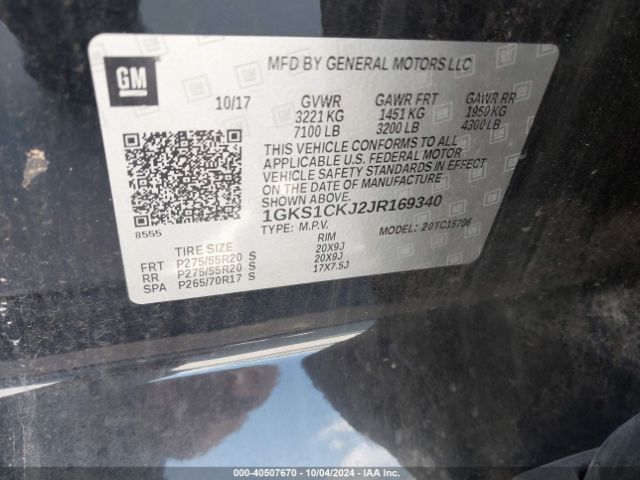 Photo 8 VIN: 1GKS1CKJ2JR169340 - GMC YUKON 