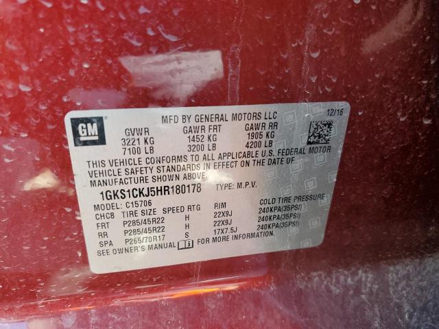 Photo 13 VIN: 1GKS1CKJ5HR180178 - GMC YUKON DENA 