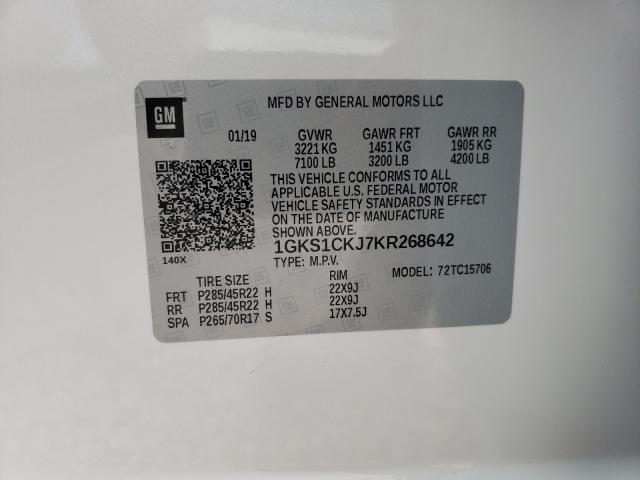 Photo 9 VIN: 1GKS1CKJ7KR268642 - GMC YUKON 