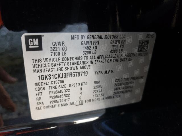 Photo 9 VIN: 1GKS1CKJ9FR678719 - GMC YUKON DENA 