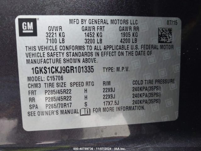 Photo 8 VIN: 1GKS1CKJ9GR101335 - GMC YUKON 