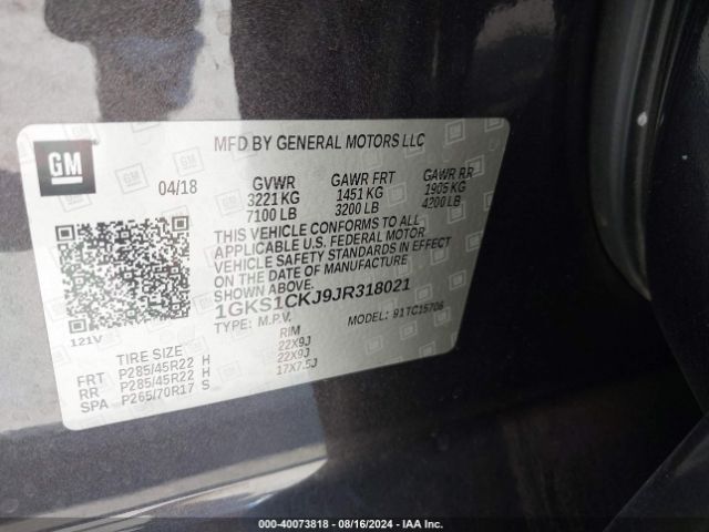 Photo 8 VIN: 1GKS1CKJ9JR318021 - GMC YUKON 