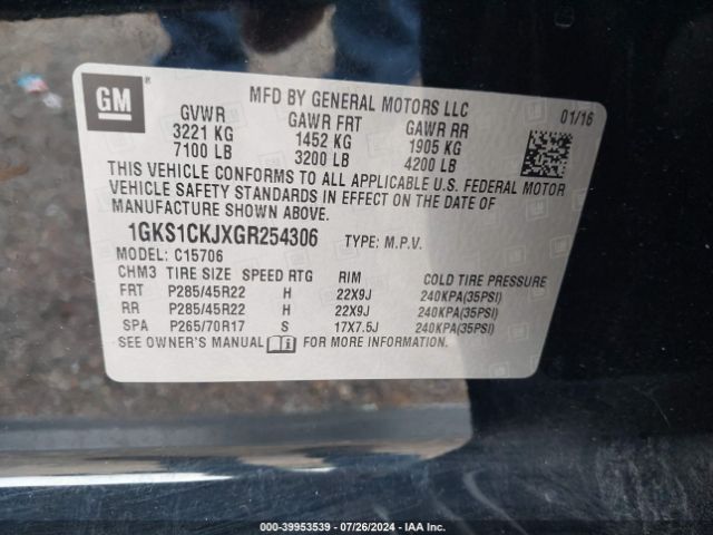 Photo 8 VIN: 1GKS1CKJXGR254306 - GMC YUKON 