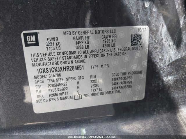 Photo 8 VIN: 1GKS1CKJXHR284651 - GMC YUKON DENA 