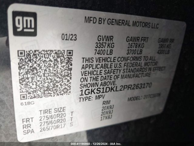 Photo 8 VIN: 1GKS1DKL2PR263170 - GMC YUKON 