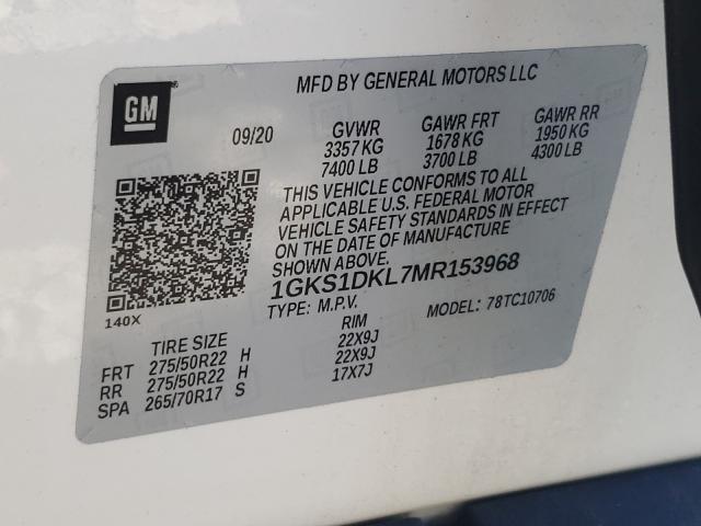 Photo 9 VIN: 1GKS1DKL7MR153968 - GMC YUKON DENA 