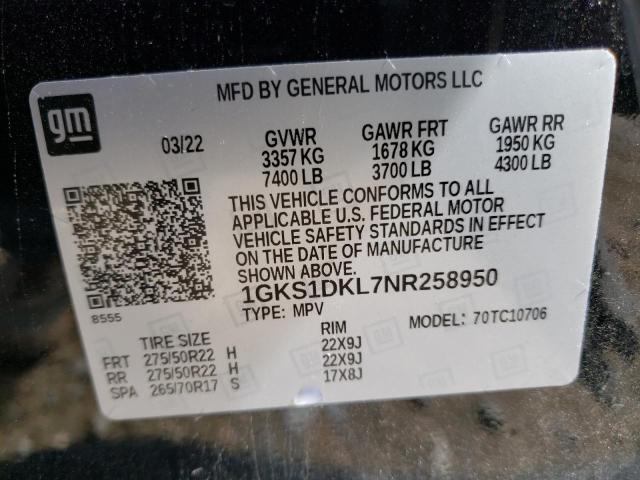 Photo 13 VIN: 1GKS1DKL7NR258950 - GMC YUKON DENA 