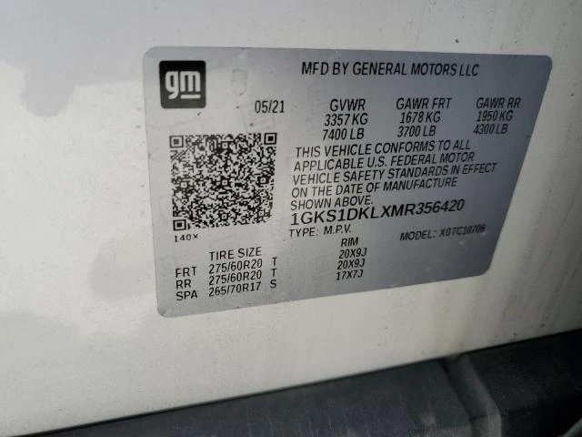 Photo 11 VIN: 1GKS1DKLXMR356420 - GMC YUKON DENA 