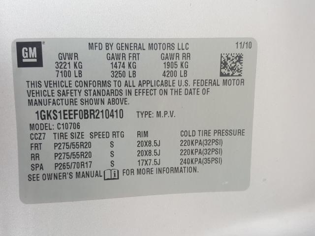 Photo 9 VIN: 1GKS1EEF0BR210410 - GMC YUKON DENA 